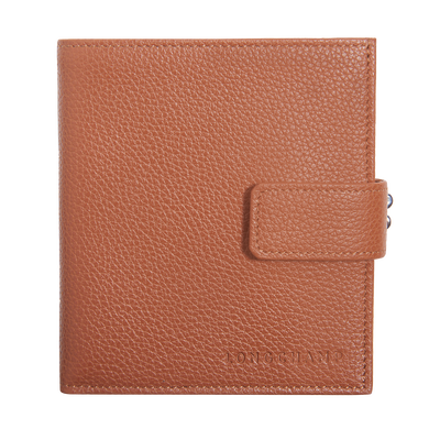 Le Foulonné Compact wallet , Caramel - Leather
