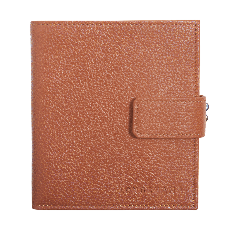 Le Foulonne Compact wallet Caramel Leather Longchamp US