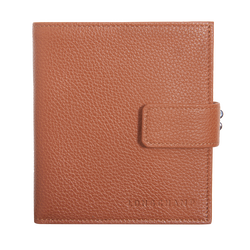 Le Foulonné Compact wallet , Caramel - Leather