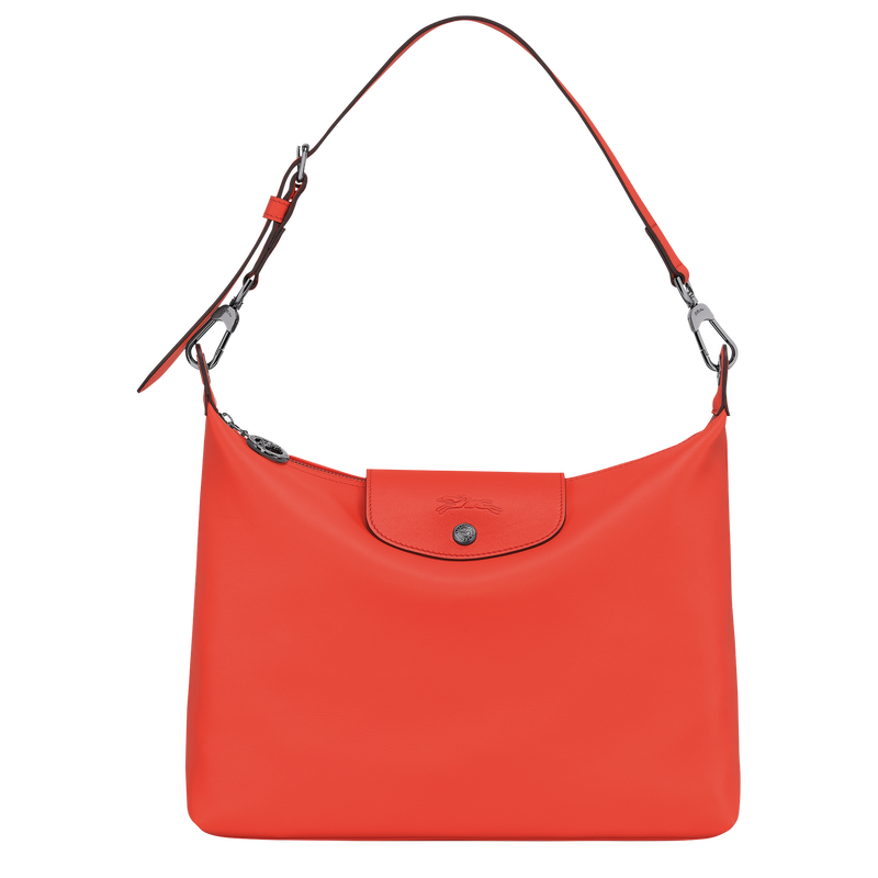 Longchamp, Bags, Longchamp Red Leather Hobo Shoulder Bag