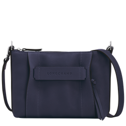 Longchamp 3D 斜背袋 S , 藍莓色 - 皮革
