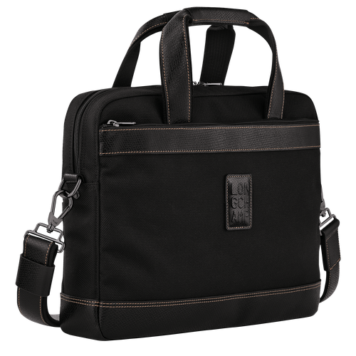 Boxford S Briefcase , Black - Recycled canvas - View 3 of  5