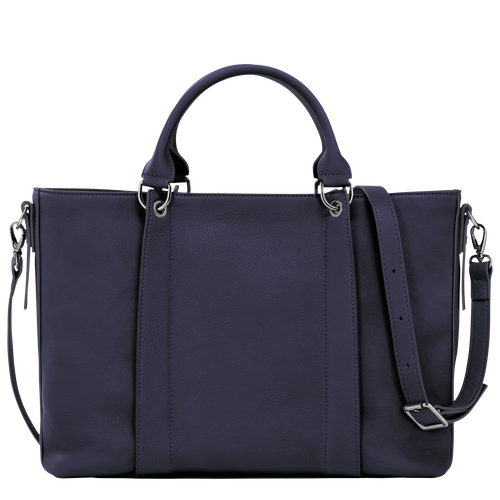 Longchamp 3D Tas met handgreep aan de bovenkant L , Bosbessenblauw - Leder - Weergave 4 van  5