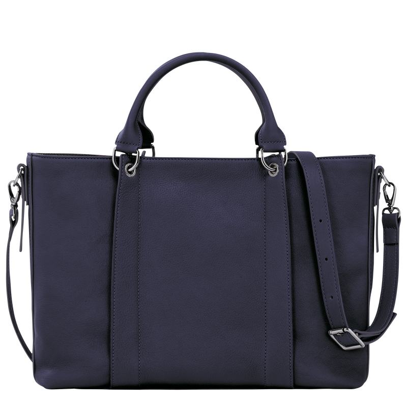 Longchamp 3D Tas met handgreep aan de bovenkant L , Bosbessenblauw - Leder  - Weergave 4 van  5