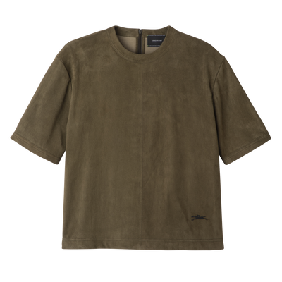 null Short leather top, Khaki