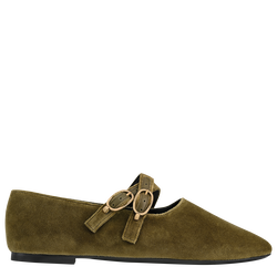 Le Foulonné Ballerinas , Olive - Leather
