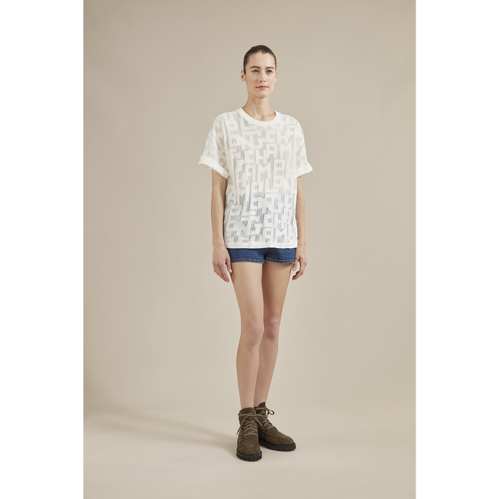 Tシャツ Collection Printemps Ete 21 ホワイト cpo0071ts ロンシャン Jp