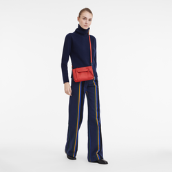 Longchamp 3D 斜背袋 S , 紅色 - 皮革
