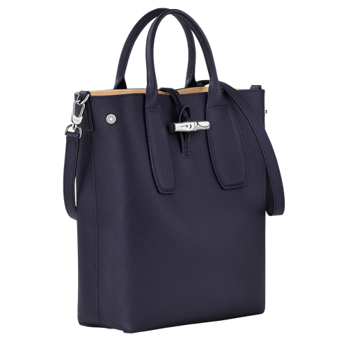 Roseau M Crossbody bag , Bilberry - Leather - View 3 of  5