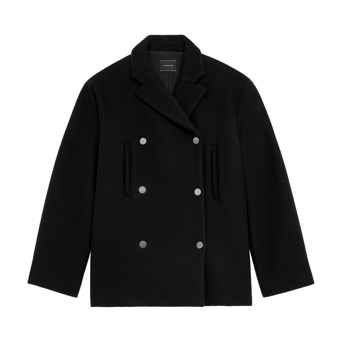 Женская куртка Longchamp Pea coat 61675PMV, цвет: Чёрный