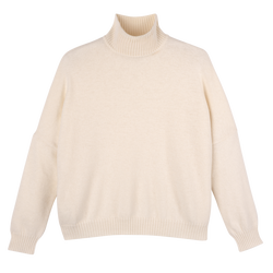 High neck sweater , Ivory - Knit