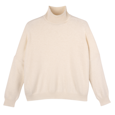 High neck sweater , Ivory - Knit