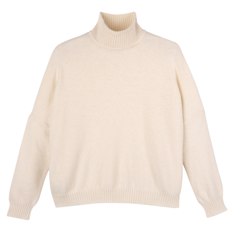 High neck sweater , Ivory - Knit  - View 1 of 5