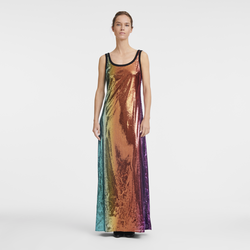 Langes Kleid , Paillette - Multicolor