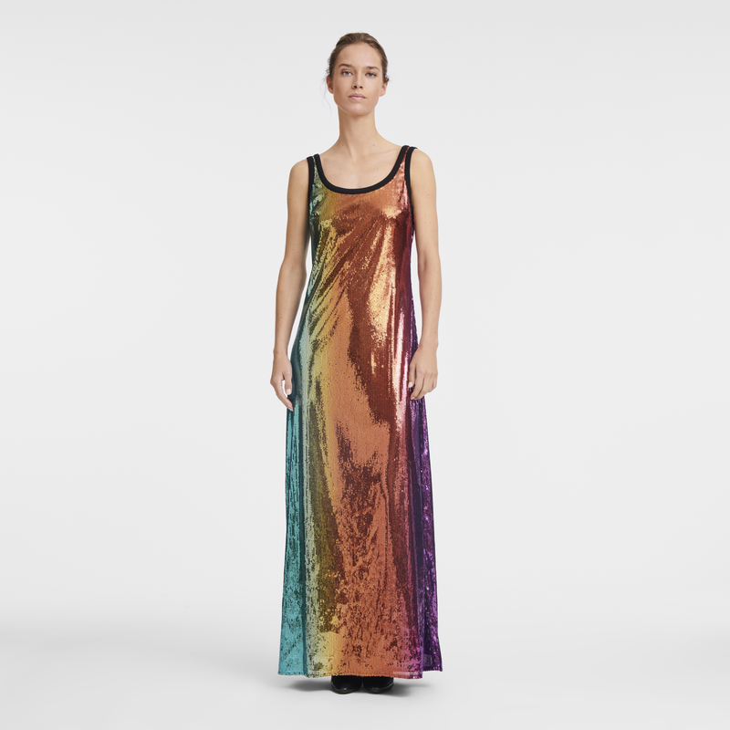 Langes Kleid , Paillette - Multicolor  - Ansicht 2 von 8