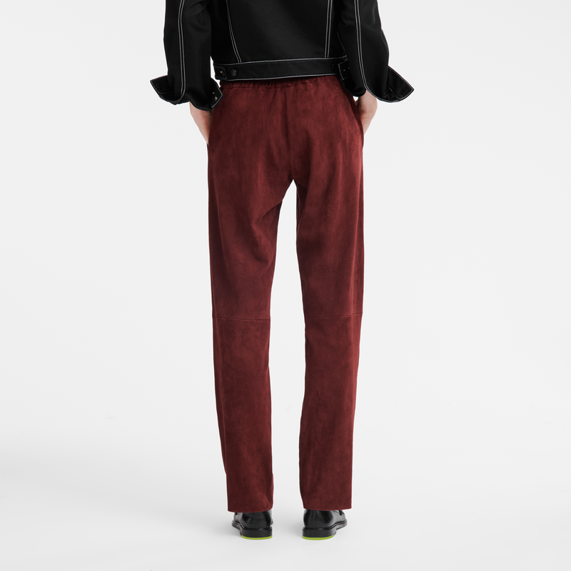 Pantalon en cuir Cuir Bordeaux Longchamp LU