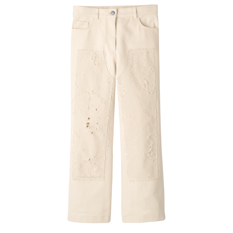 Pantalon , Gabardine - Ecru  - Vue 1 de 4
