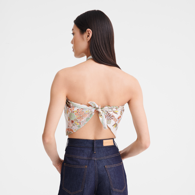 For&ecirc;t Longchamp Silk scarf 90, Ecru