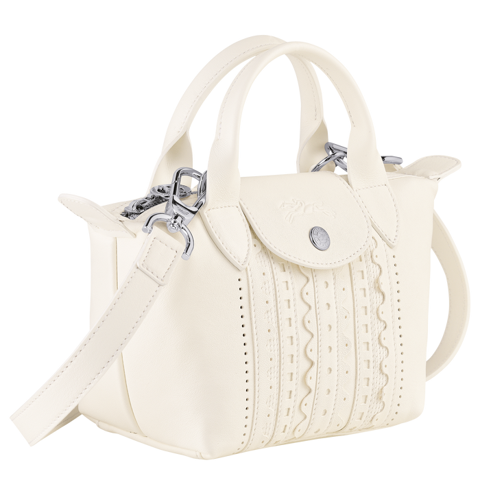 7285 LONGCHAMP Cuir English Embroidery Crossbody IVORY