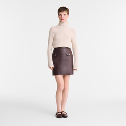 High neck sweater , Ecru - Knit