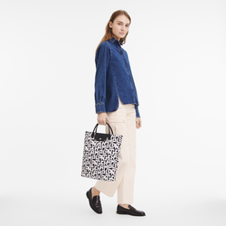 LONGCHAMP Le Pliage logo embossed coated canvas shoulder bag｜TikTok Search