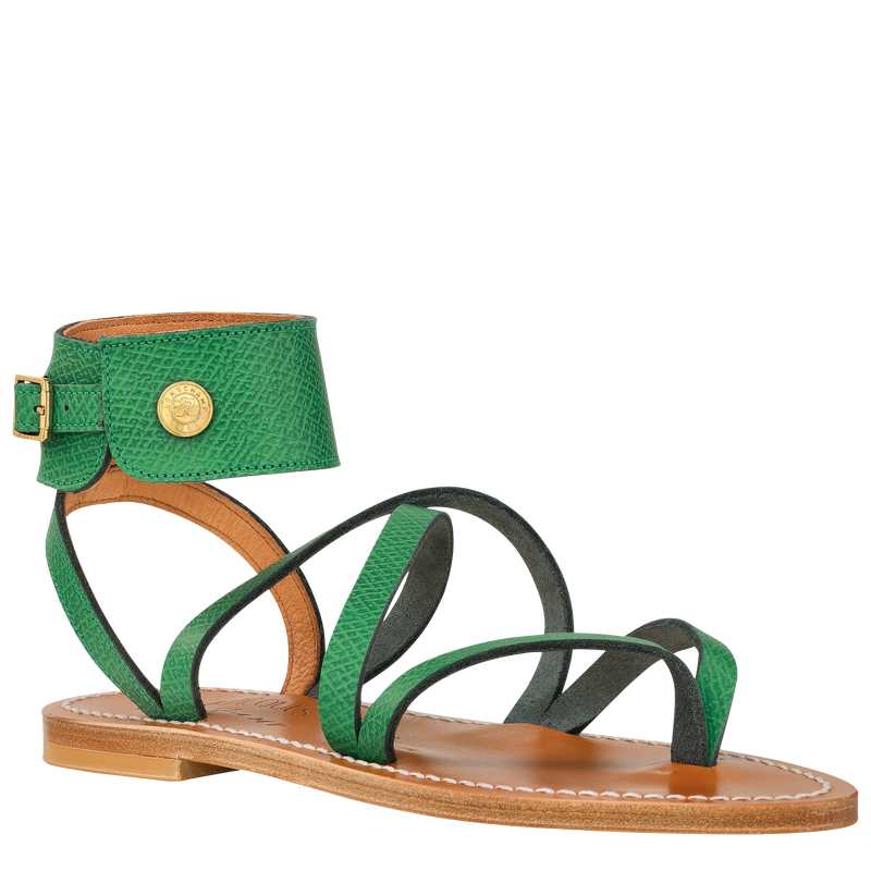 Longchamp x K.Jacques Sandals , Green - Leather  - View 3 of  4