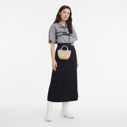 Le Panier Pliage Bolso con asa superior XS , Tejido - Rosa
