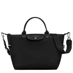 Le Pliage Energy L Handbag , Black - Recycled canvas