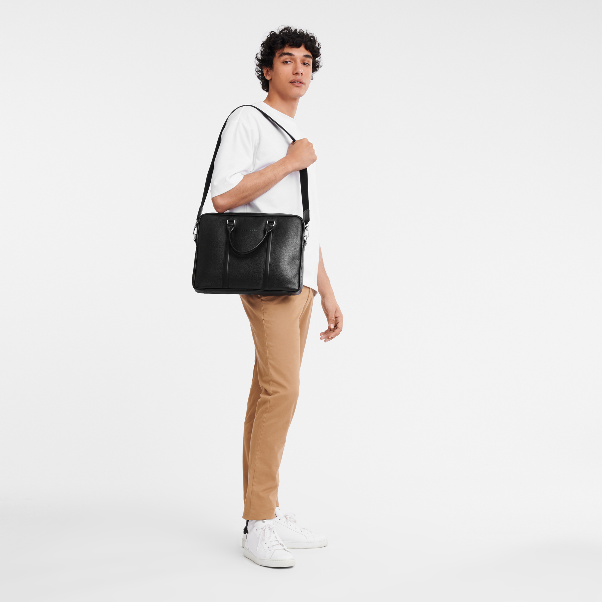 Le Foulonné XS Briefcase Black - Leather | Longchamp US Le Foulonné XS Briefcase Black - Leather | Longchamp US