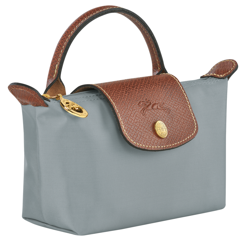 Le Pliage Original Tasje met handvat , Staalgrijs - Gerecycled canvas  - Weergave 3 van  6