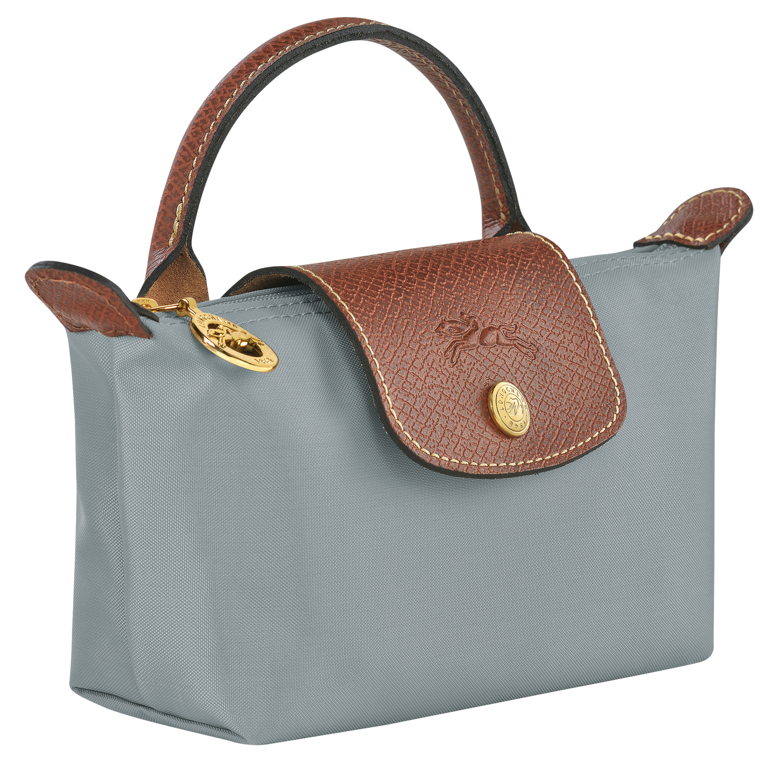 Le Pliage 原創系列 附提把的小袋子, 鋼灰色