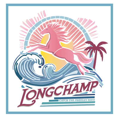 Carr&eacute; de soie 70 La Vague du Style , Soie - Rainbow