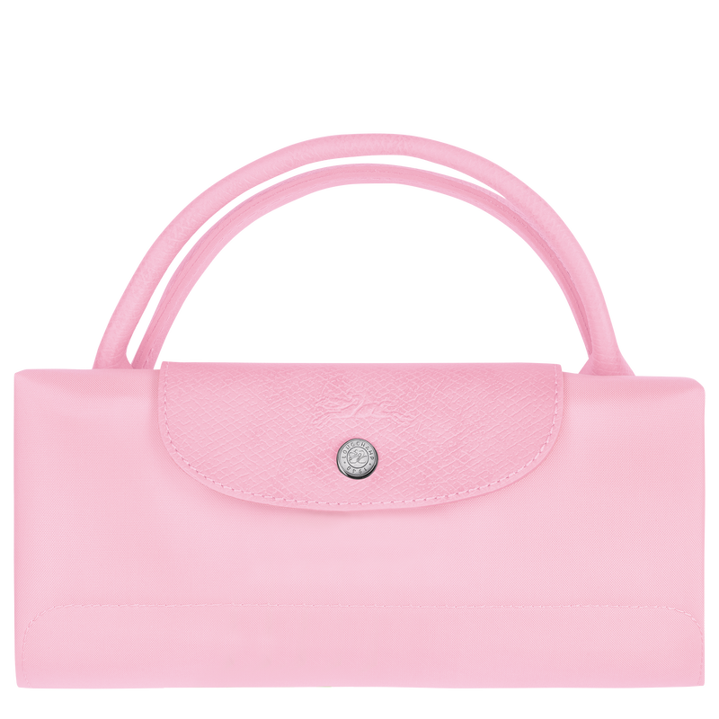 Le Pliage Green Pouch with handle Pink - Recycled canvas