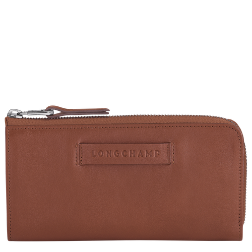 Longchamp 3D Long wallet with zip around, Cognac