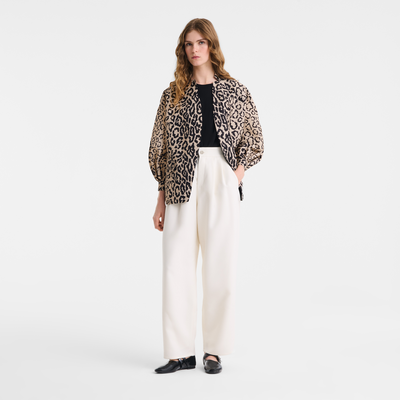 Veste , Taffetas imprim&eacute;s - Beige/noir