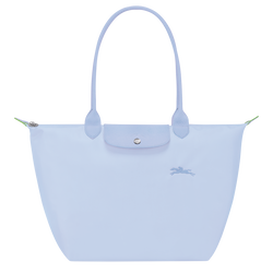 Le Pliage Green L Tote bag , Sky Blue - Recycled canvas