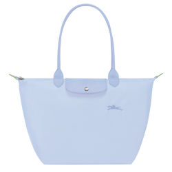 Le Pliage Green L Tote bag , Sky Blue - Recycled canvas