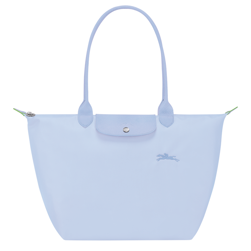Le Pliage Green L Tote bag , Sky Blue - Recycled canvas  - View 1 of 5