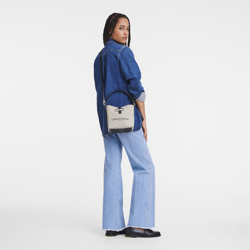 Roseau XS Bucket bag , Ecru - Canvas  - View 2 of 5