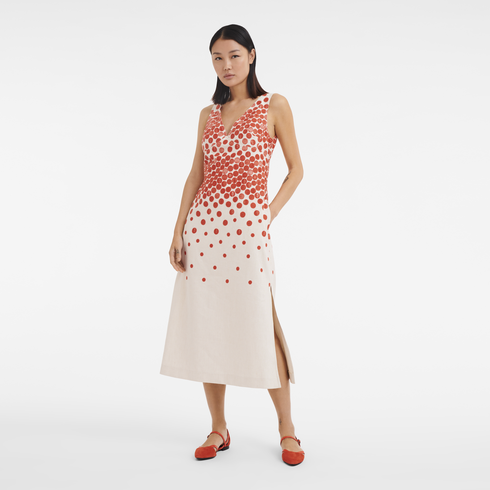 Langes Kleid, Beige/Orange - Ansicht 2 von
2 - Zoom vergrößern Kollektion Frühjahr/Sommer 2023 Langes Kleid, Beige/Orange