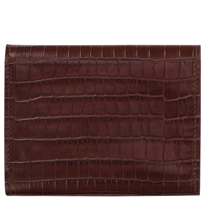 Brieftasche im Kompaktformat Longchamp Pocket , Leder - Mokka