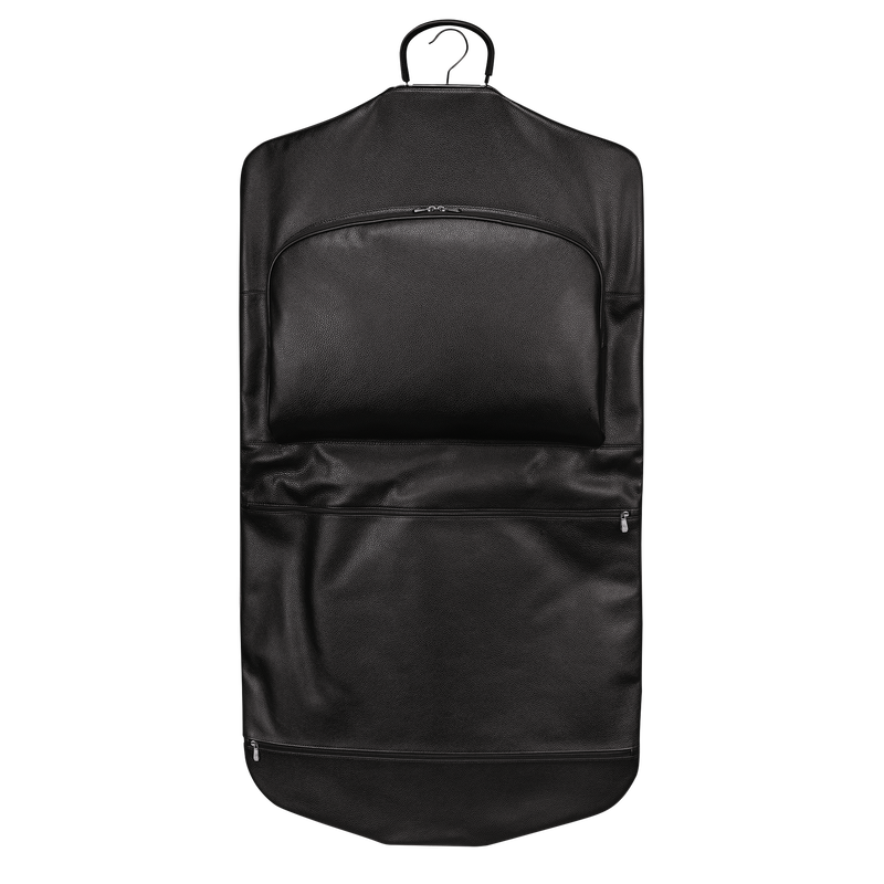 Black leather garment bag store