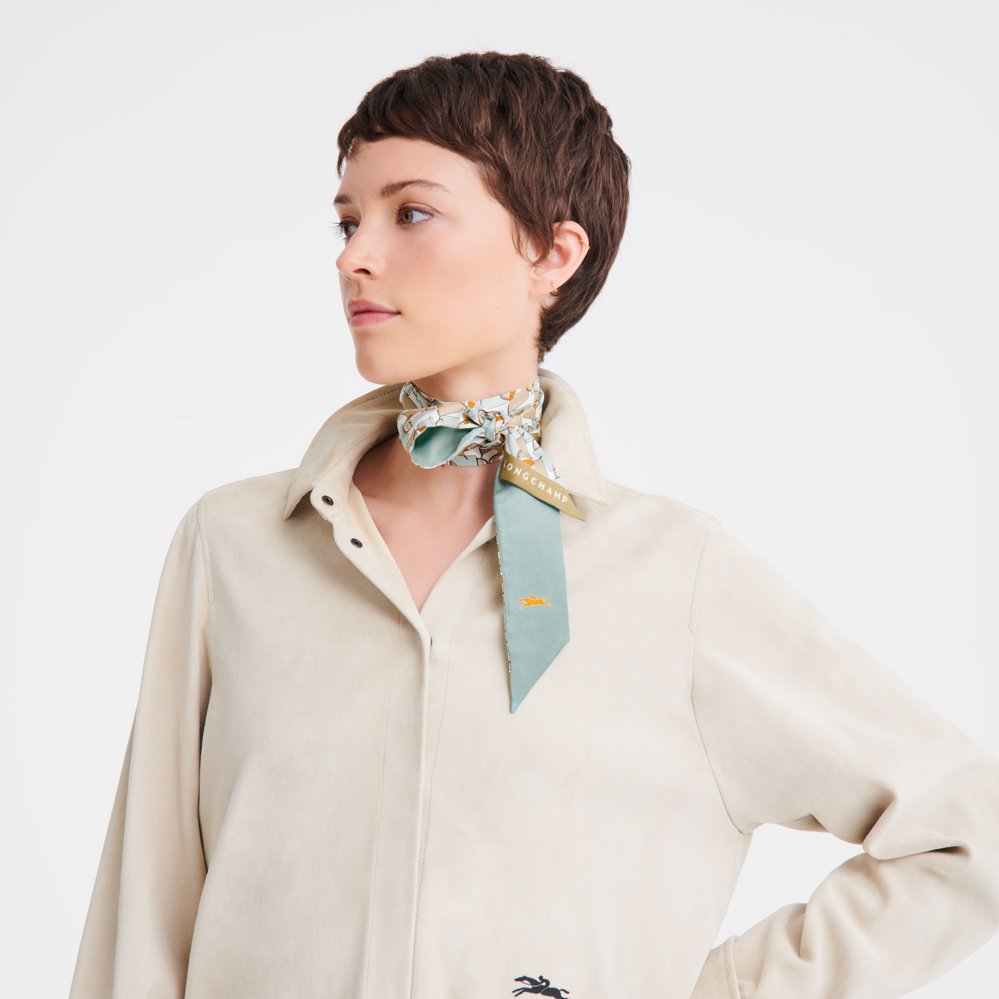 Origami Le Pliage Headband Vervain - Silk | Longchamp US Origami Le Pliage Headband Vervain - Silk | Longchamp US