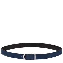 Herrengürtel Delta Box , Leder - Schwarz/Marine
