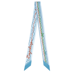 Rubans Longchamp Headband , Lagoon - Silk