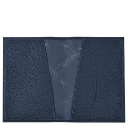 Le Foulonné Passport cover , Navy - Leather