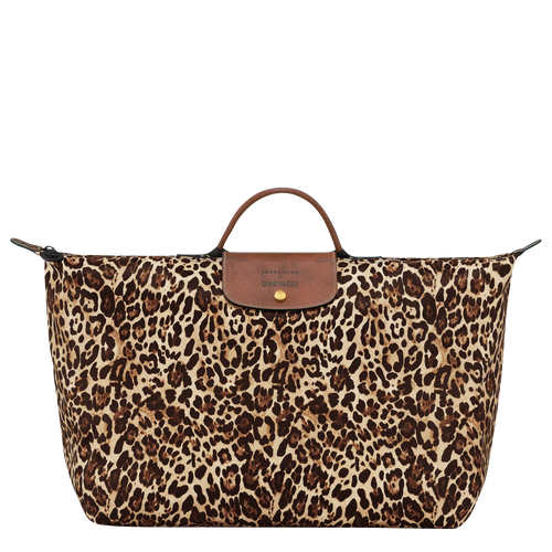 Longchamp X D'heygere Reisetasche/Rucksack S, Panther-Print