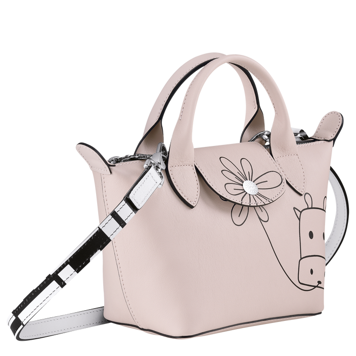 Longchamp Le Pliage Cuir Pink XS Top-Handle Bag at FORZIERI