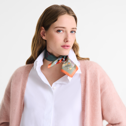 Equestrian Tower Silk scarf 50 , Oregano - Silk