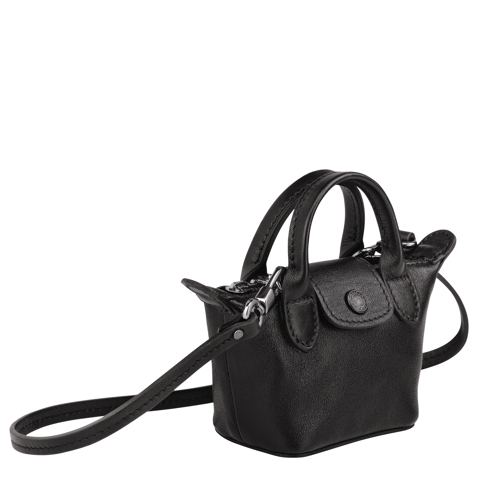 longchamp black leather bag